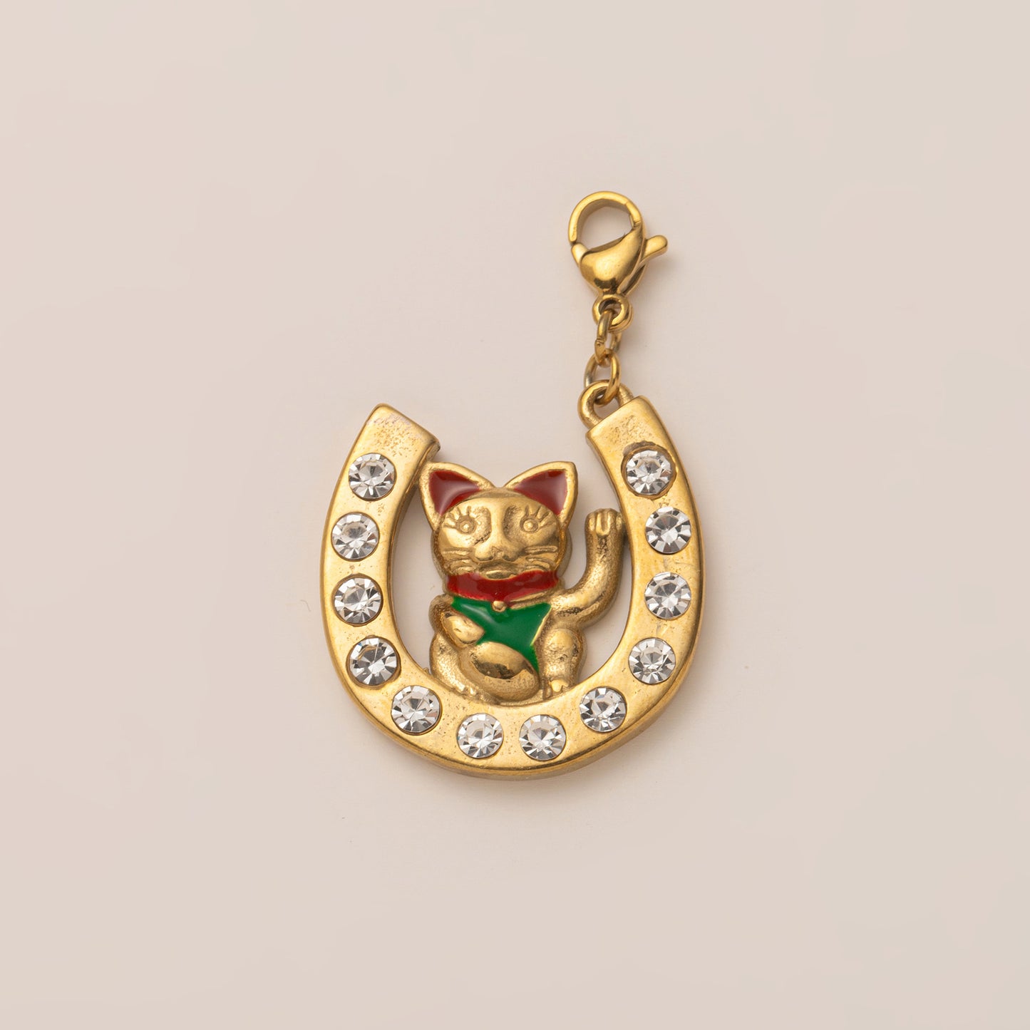 Vintage 18K Gold Plated Stainless Steel Heart Geometric Charm Bar PVD Unisex