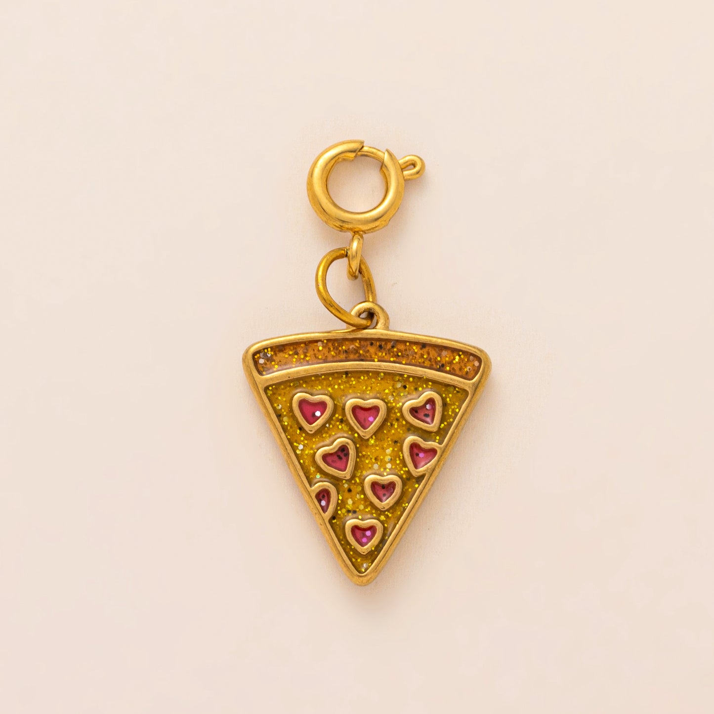 Minimalist Geometric Glasses Pizza Charm Bar Gold Plated Titanium Steel Necklace for Unisex