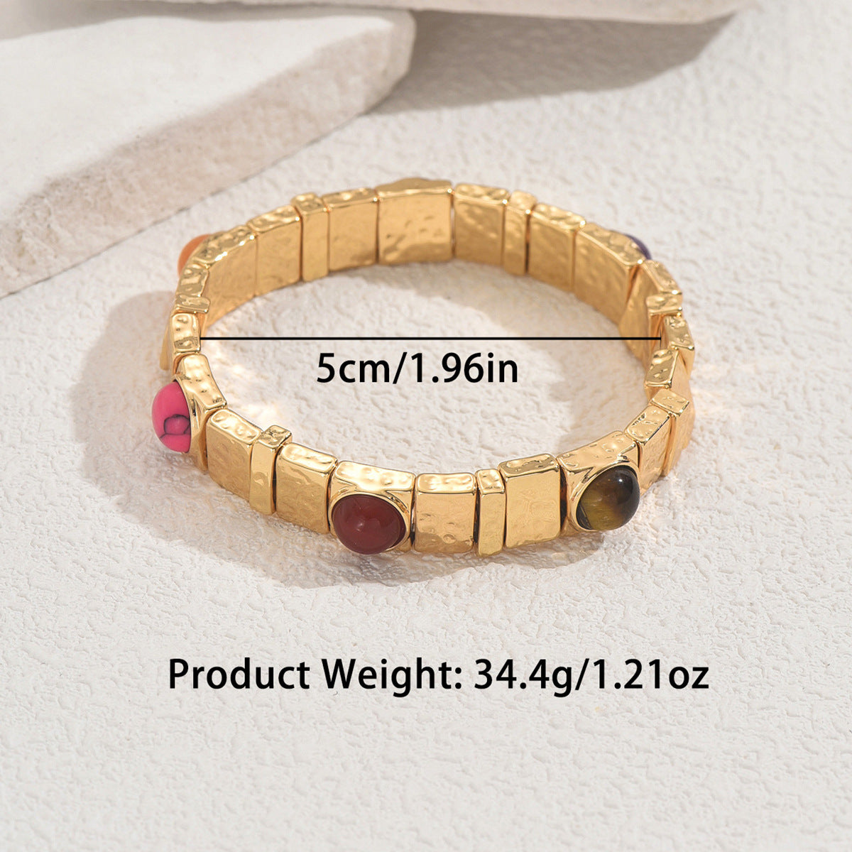 Pulsera de aleación con diamantes de imitación de estilo vintage, geométrica, para mujer, con detalles redondos y de lunares