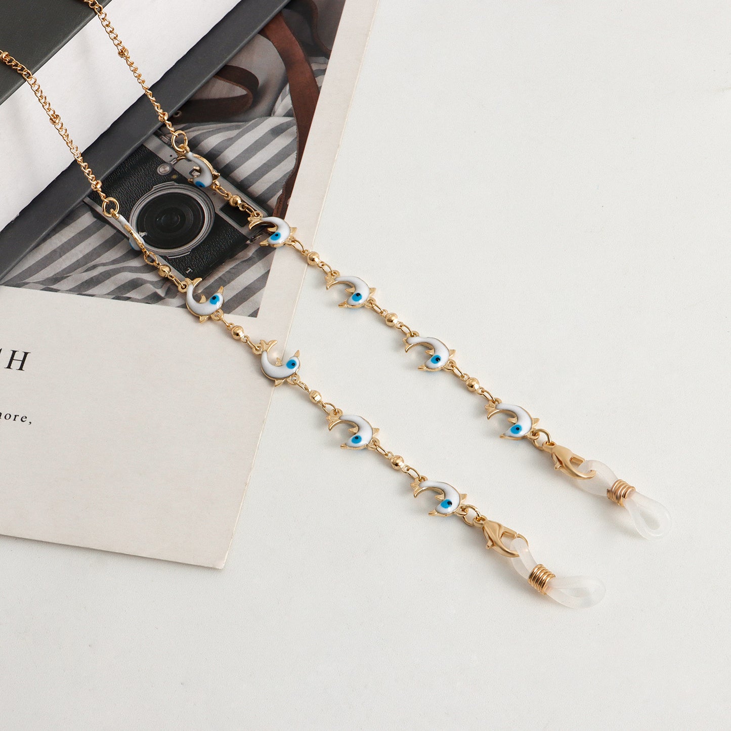 Minimalist Geometric Dolphin Metal Glasses Chain Mask Lanyard