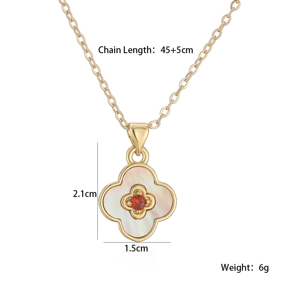 Minimalist 18K Gold Plated Brass Cubic Zirconia Floral Pendant Necklace for Women