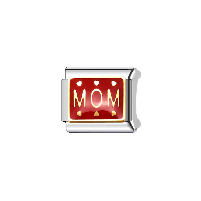 Vintage Sweet Heart Plated Stainless Steel Charm Bar