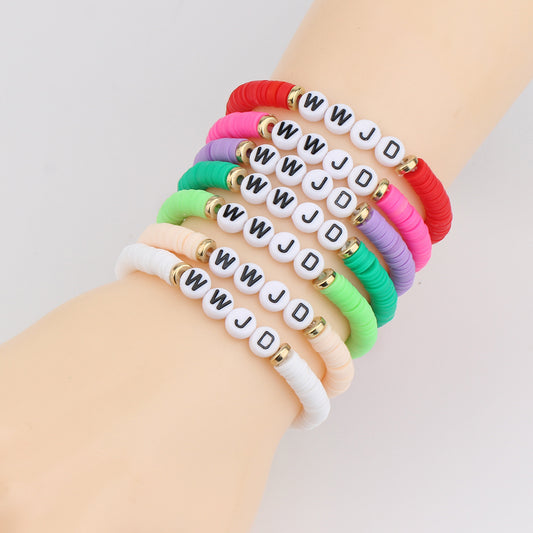 Bohemian Vintage Letter Resin Plated Bracelet Unisex