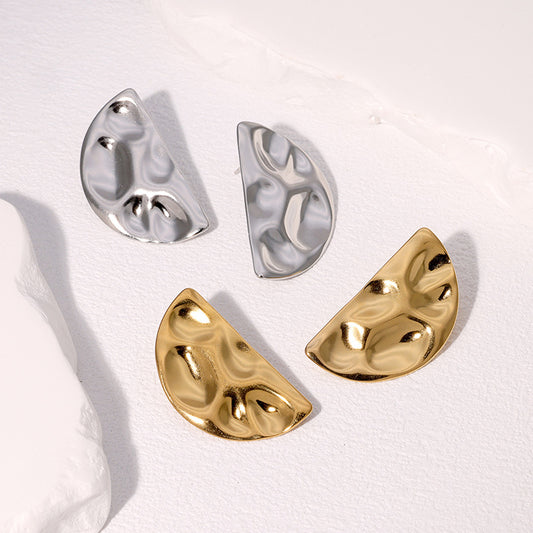 Minimalist Geometric Stainless Steel Stud Earrings for Women with Plated Finish and Modern Sophisticated Aesthetic