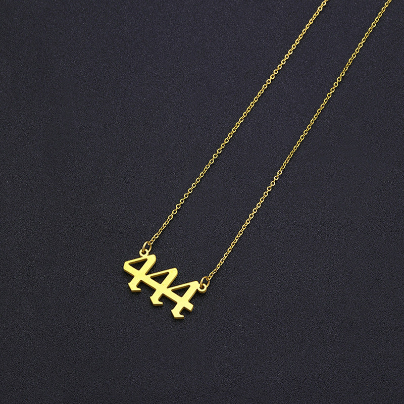 Collana con Ciondolo Numerico Geometrico in Acciaio Inossidabile Minimalista da Donna con Finitura Placcata e Catena a O