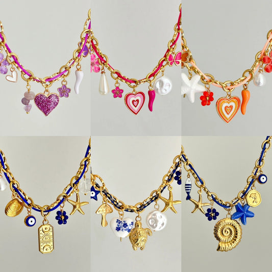 Vintage Geometric Stainless Steel Plated Charm Bar Necklace with Corn Chain for Women
