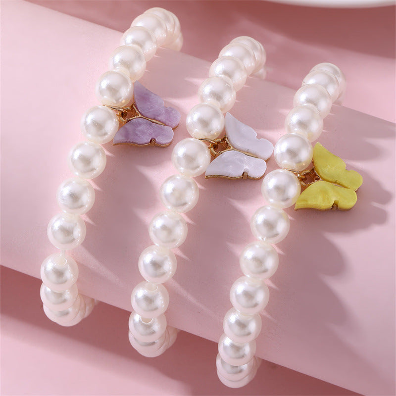 Set di Braccialetti Carini per Bambini con Ciondoli a Forma di Farfalla di Perla, Margherita, Cuore e Unicorno per Bambine dai 6 ai 10 Anni