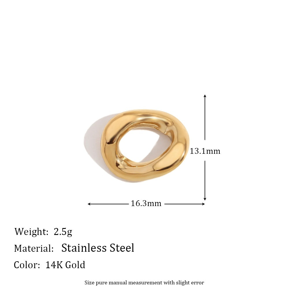 Minimalist Geometric Pendant with 14K Gold Plated Stainless Steel Round Heart Shape and Greek Key Pattern for DIY Jewelry Making