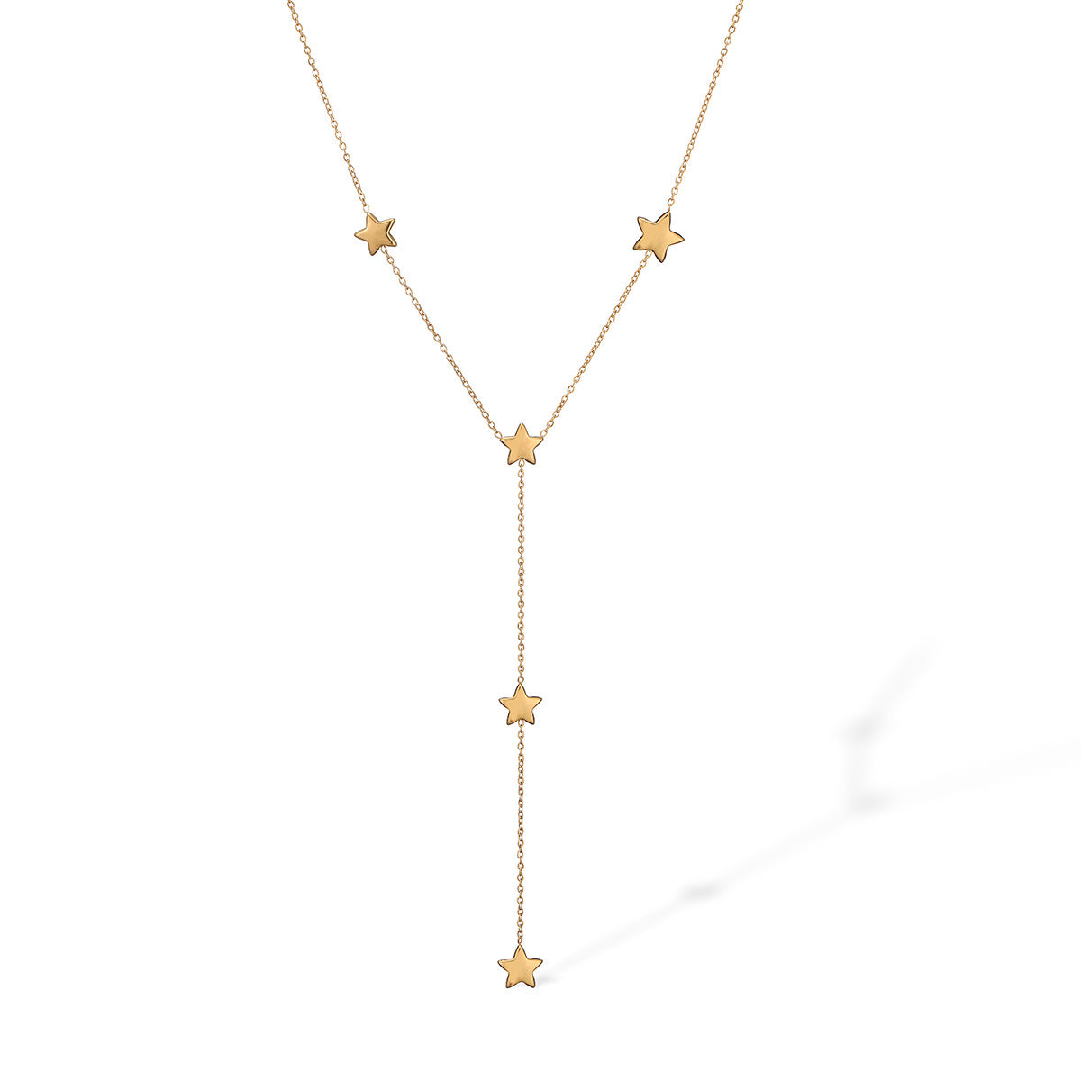 Collana pendente minimalista con cuore e stella da donna, con catena in acciaio inossidabile e dettaglio a frange