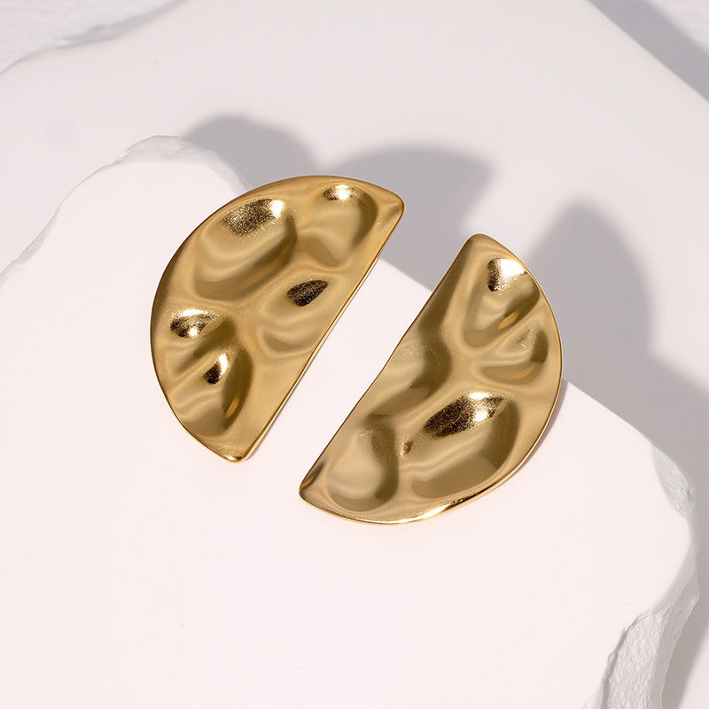 Minimalist Geometric Stainless Steel Stud Earrings for Women with Plated Finish and Modern Sophisticated Aesthetic