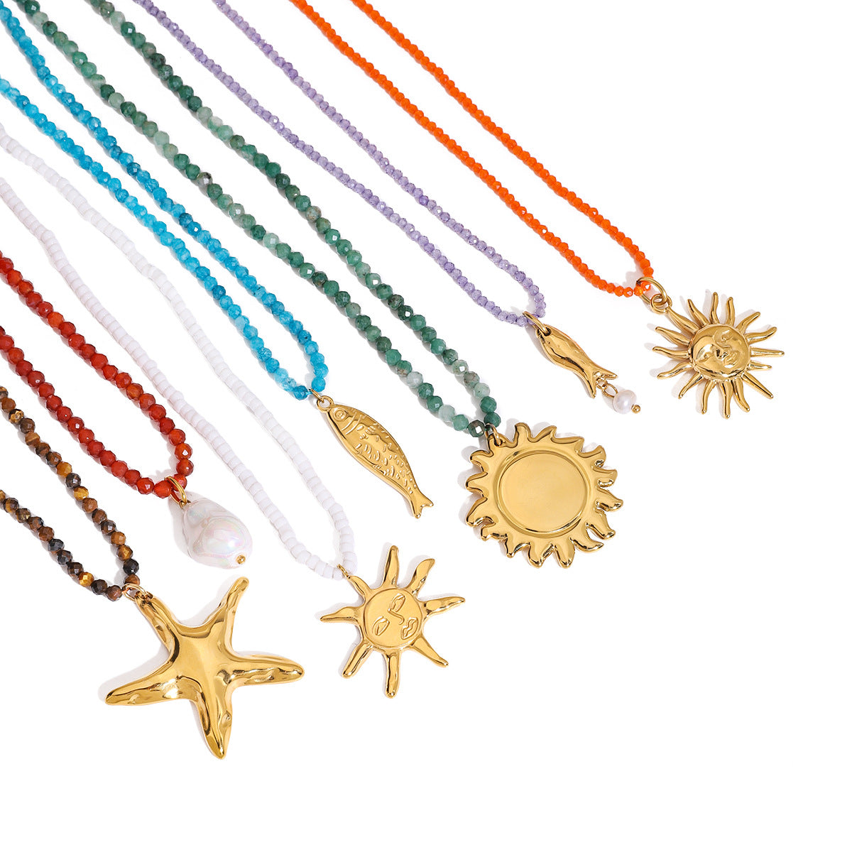 Casual Geometric Star Stainless Steel Plated Necklace with Titanium Steel Pendant for Women