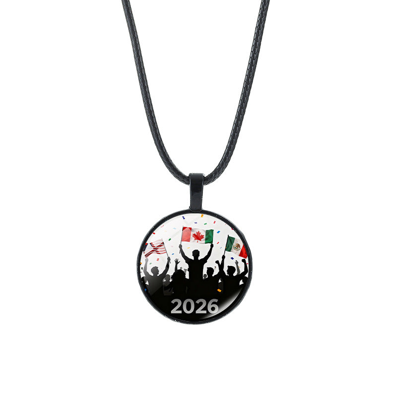 Vintage Sporty Geometric Alloy Plated Crystal Pendant Necklace Unisex