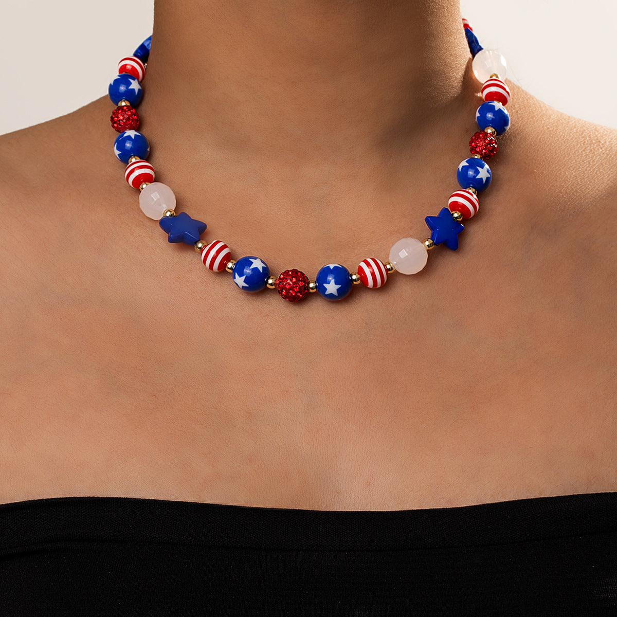 Fashion Geometric Star Acrylic Elastic Necklace for Women