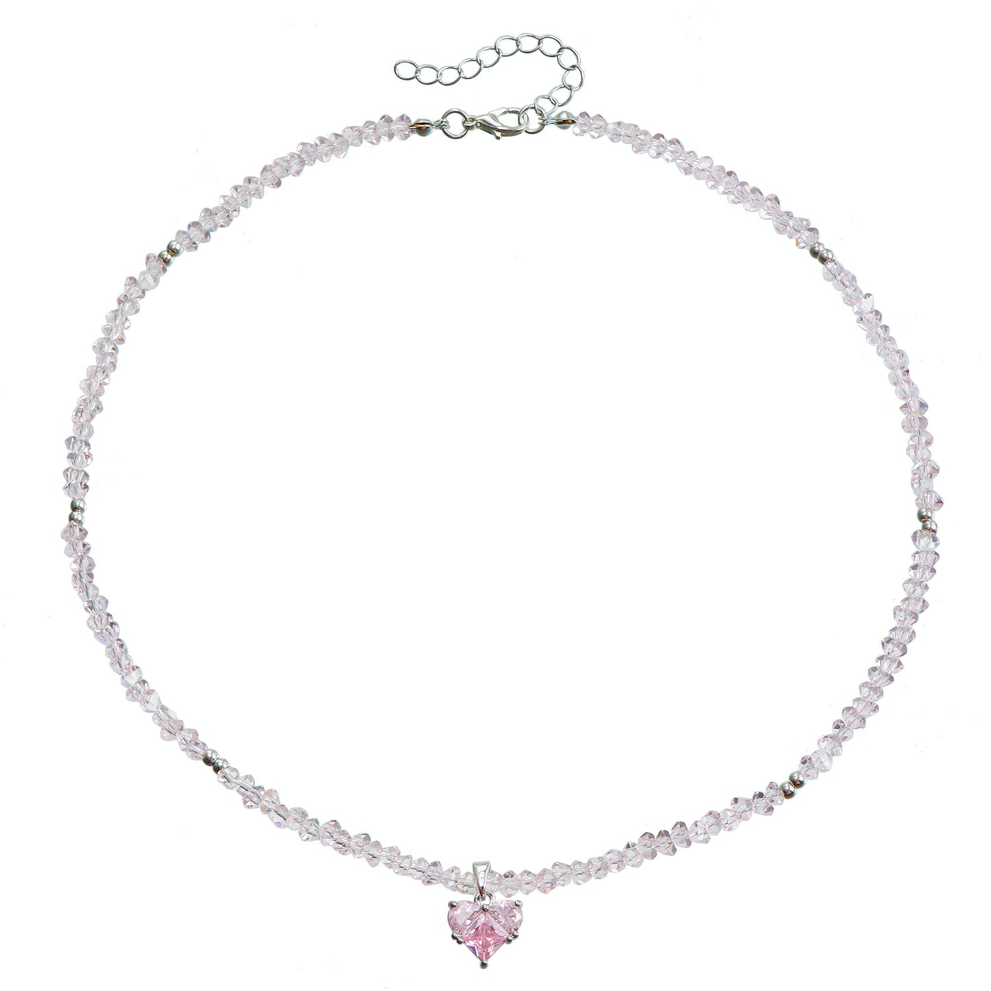 Handmade Beaded Heart Pendant Necklace with Glass Seed Beads for Women