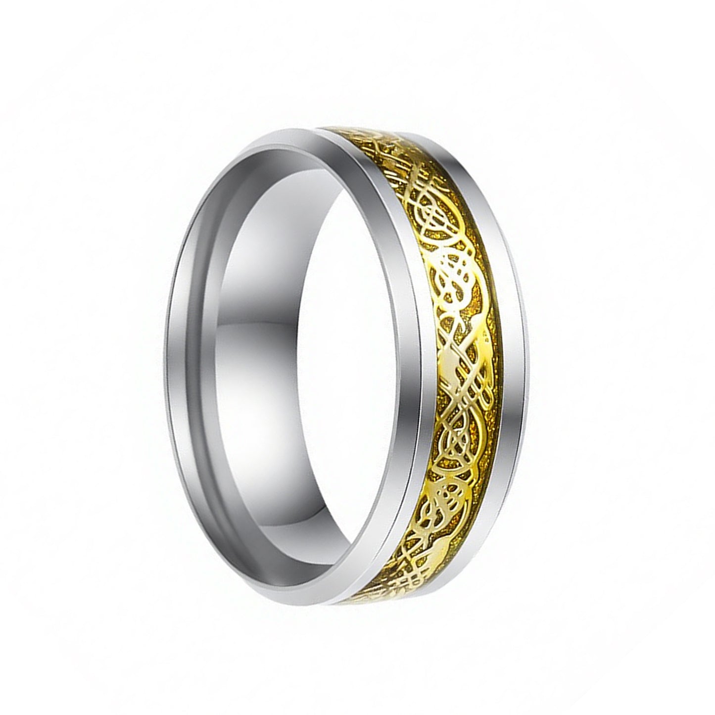 Vintage Geometric Titanium Steel Plated Ring Unisex Stainless Steel Jewelry