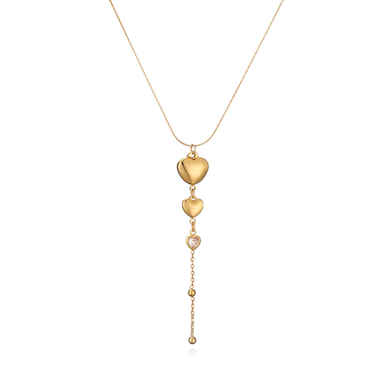 Minimalist Heart-Shaped Titanium Steel Pendant Necklace for Women with Floral Accents and Delicate Clavicle Design