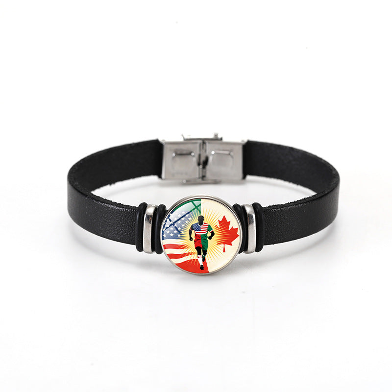 Casual Geometric Plated Leather Bracelet Unisex