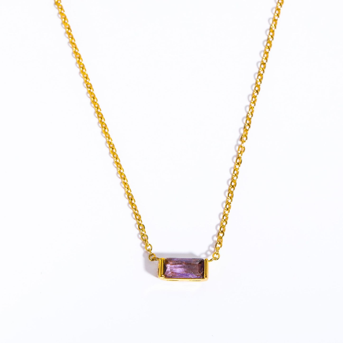Collana Geometrica Placcata in Acciaio al Titanio con Zirconia Cubica Pietra Portafortuna Unisex