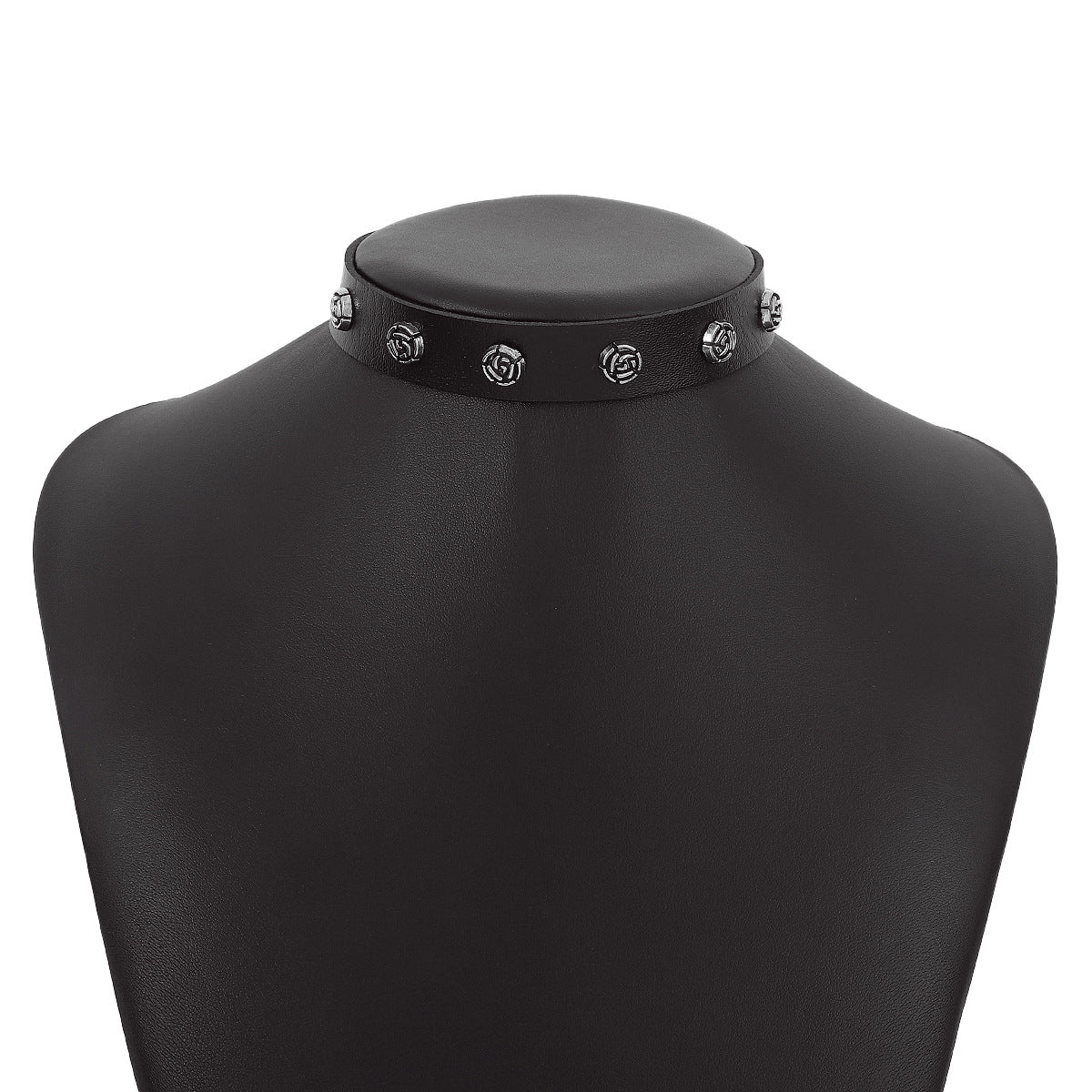 Gothic Punk Adjustable Choker Necklace with Heart and Star Pendant in PU Leather and Alloy Metal