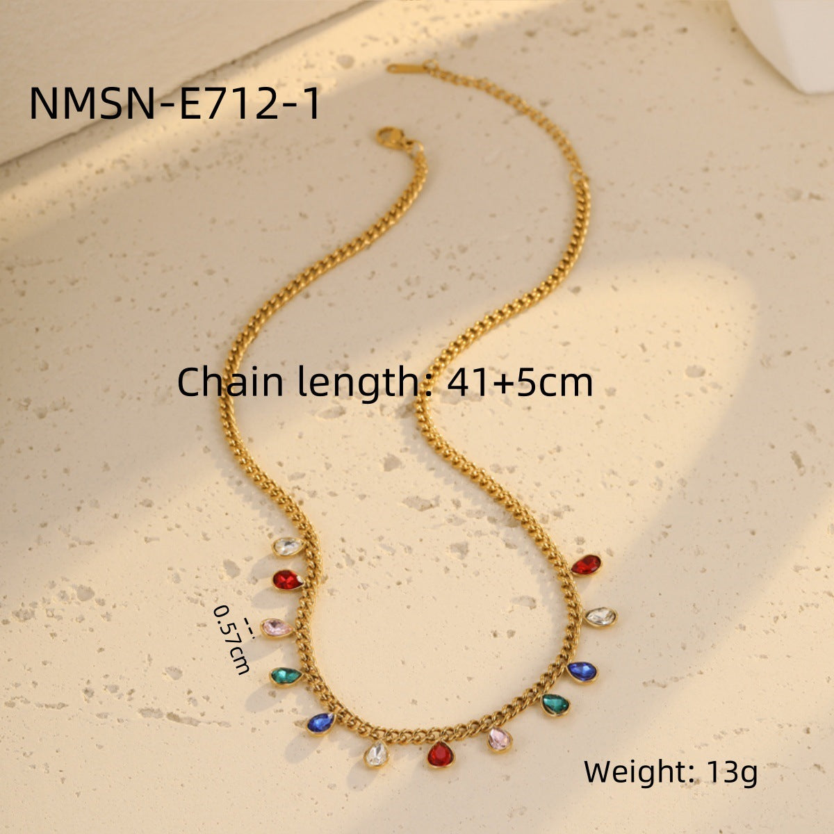 Collana da Donna Minimalista alla Moda con Ciondolo a Nappa in Acciaio Inossidabile, Intarsio di Strass e Finitura Placcata