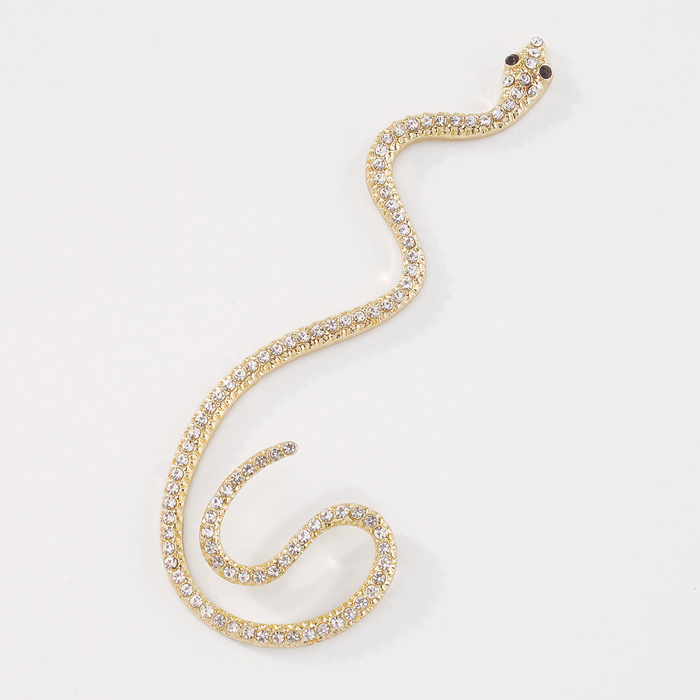 Pendientes de Oreja sin Perforación con Circonitas en Forma de Serpiente Geométrica Retro Minimalista de Acero Inoxidable Hipoalergénicos para Mujer