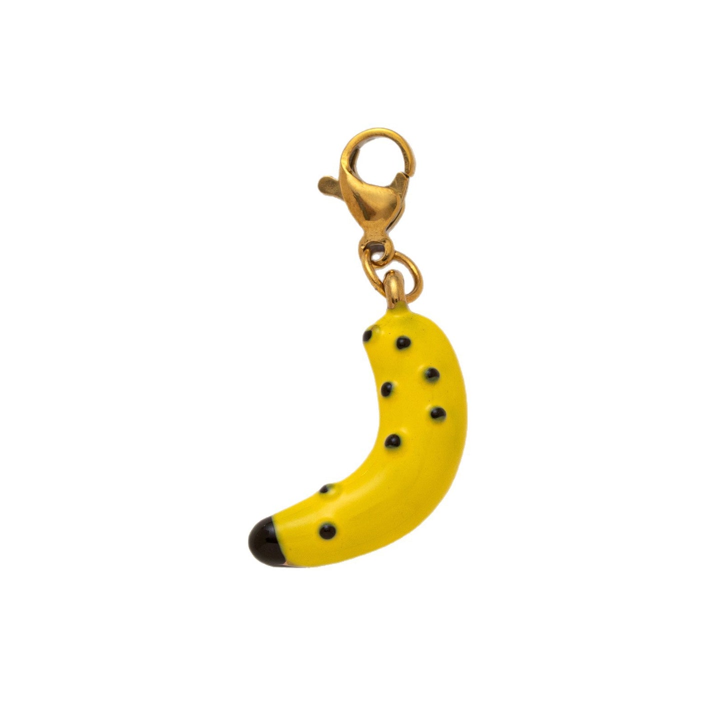 Colgante de barra chapado en oro de 18 quilates de acero titanio con diseño de fruta vintage, PVD, DIY