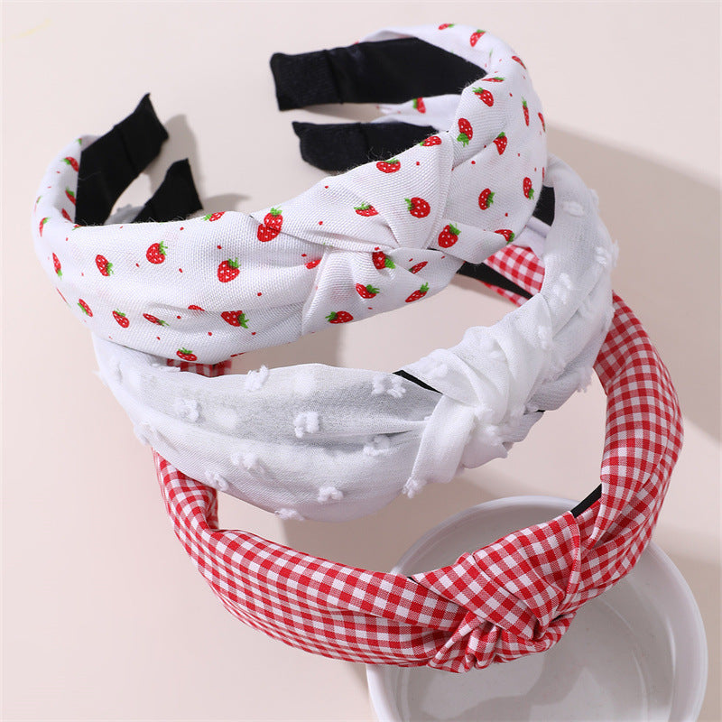 Set de diademas para niñas de 6 a 10 años con diseño de cuadros vichy rosas y lunares, remates de encaje y recubrimiento de resina