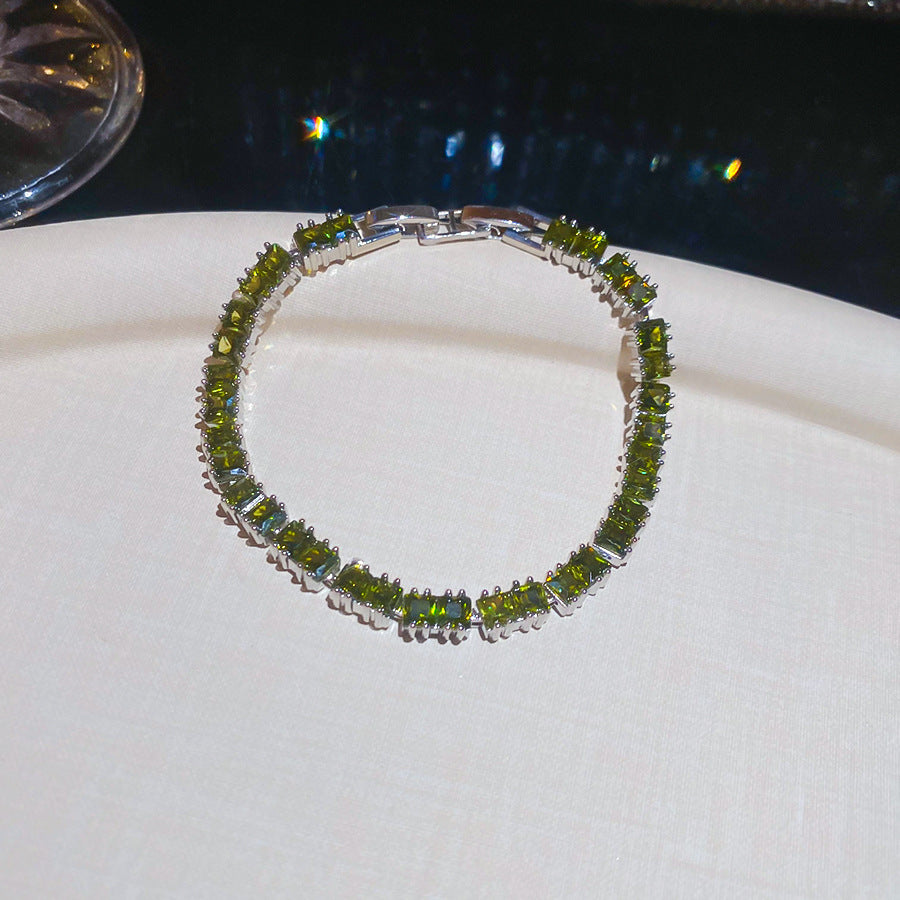 Luxury Vintage Geometric Floral Bracelet 18K Gold Plated Copper Rhinestone Inlay for Women