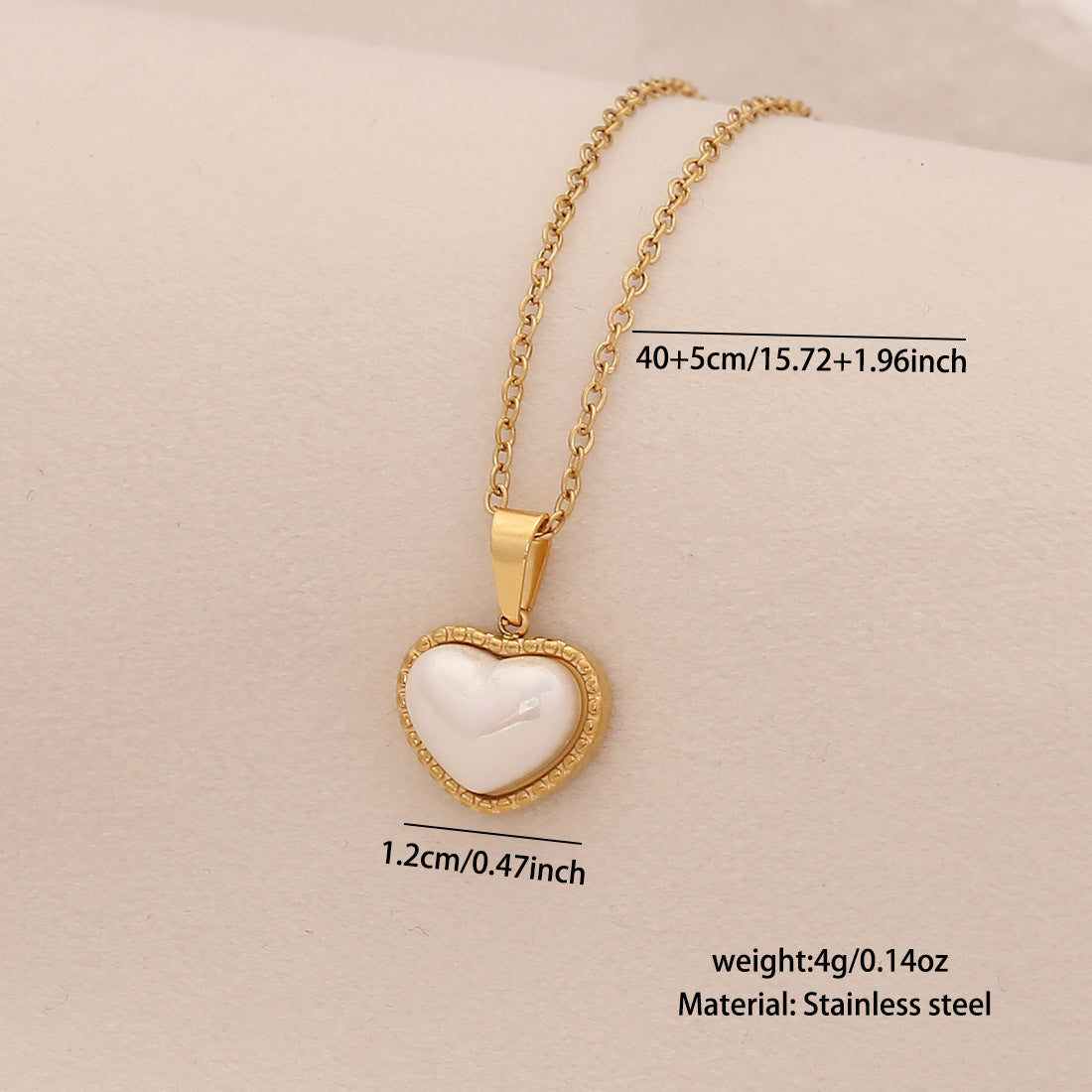 Minimalist Heart and Star Pendant Necklace in Stainless Steel with Geometric Design for Women