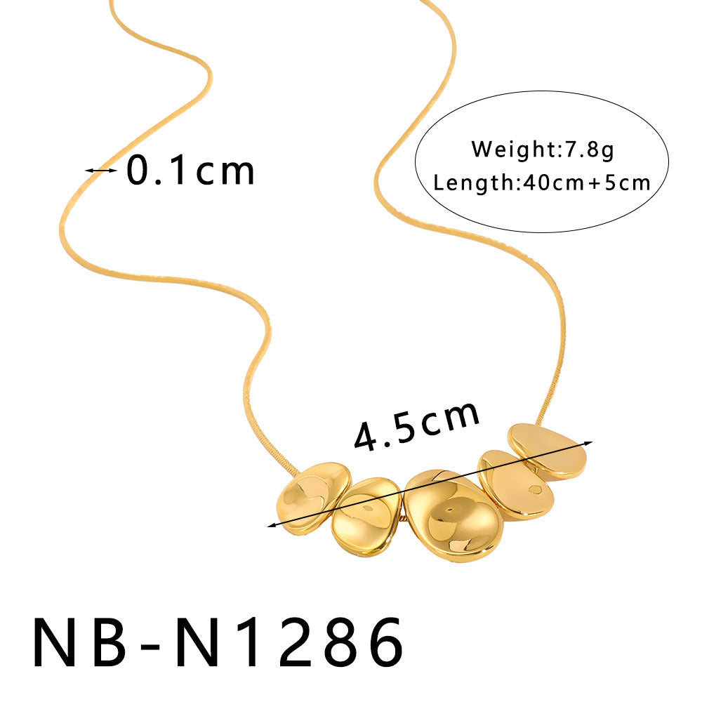 Collana Minimalista con Ciondolo Geometrico in Acciaio al Titanio con Placcatura in Oro 18K su Catena O per Donna