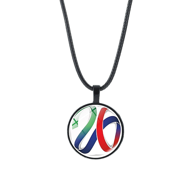 Vintage Sporty Geometric Alloy Plated Crystal Pendant Necklace Unisex