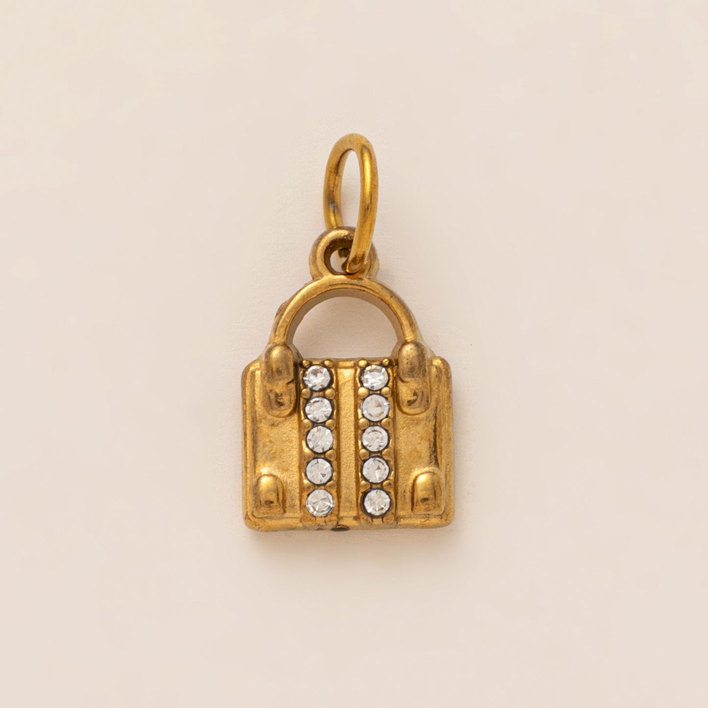 Vintage 18K Gold Plated Stainless Steel Fruit Charm Bar for Women