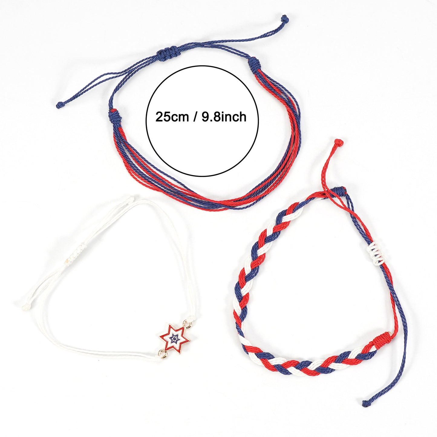 Set di bracciali rotondi a stella tessuti a mano unisex