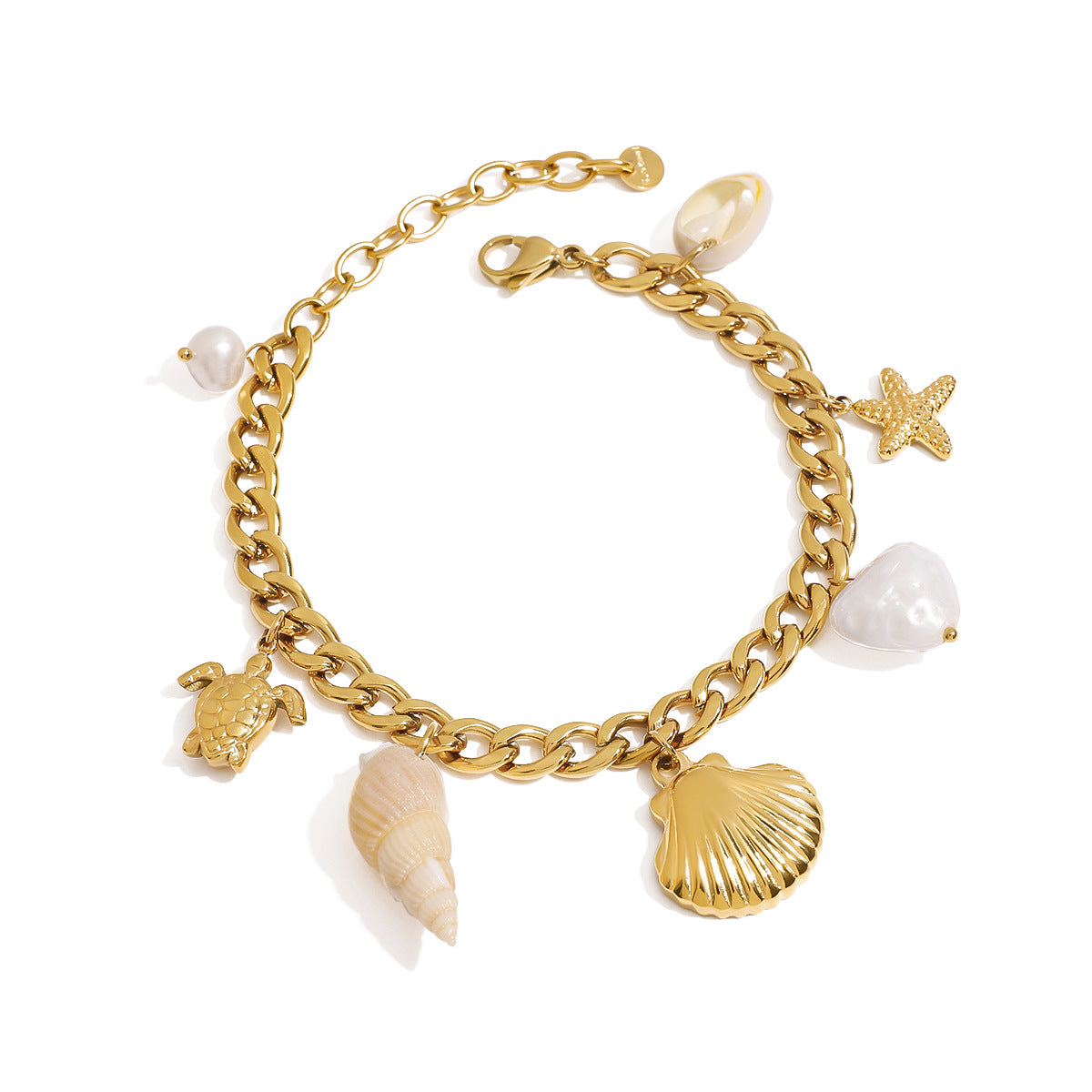 Elegante pulsera geométrica de acero inoxidable chapado para mujer