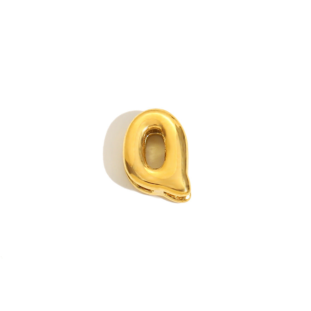 Collana Minimalista con Ciondolo a Lettera da Donna in Acciaio Inox con Placcatura in Oro 18K Design Cavo