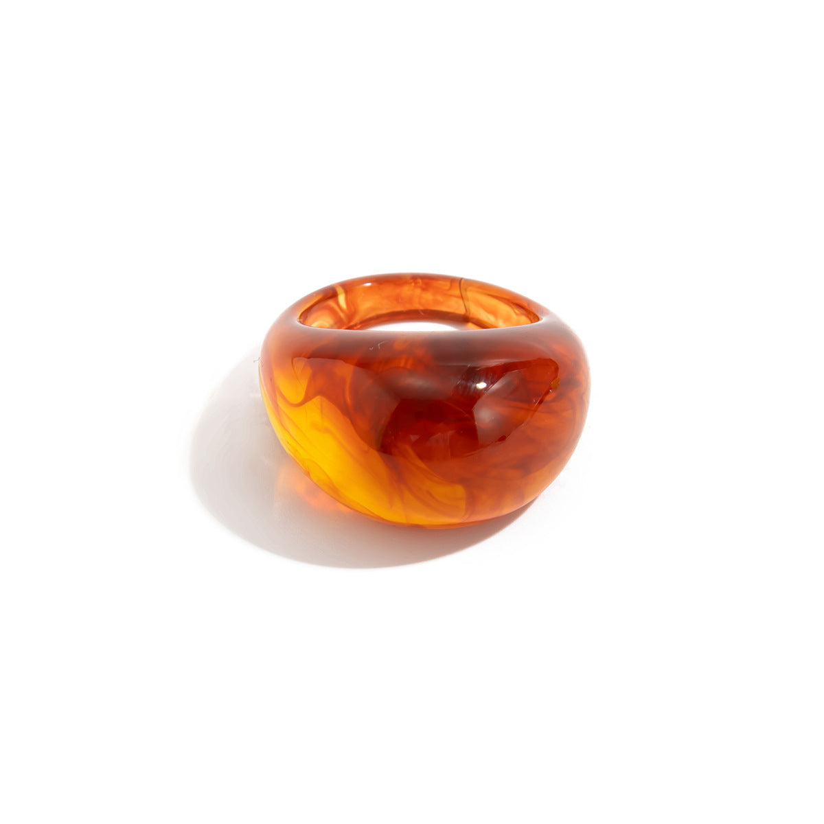 Vintage Geometric Oval Resin Ring for Women