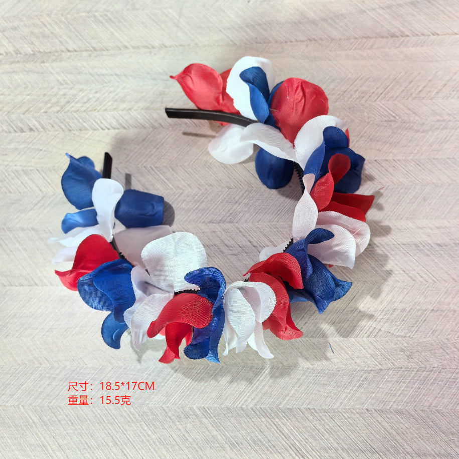 Sweet Floral Fabric Headband for Independence Day Party