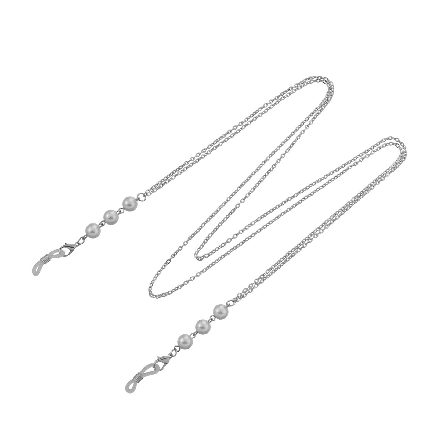 Minimalist White Pearl Alloy Eyewear Chain for Women
