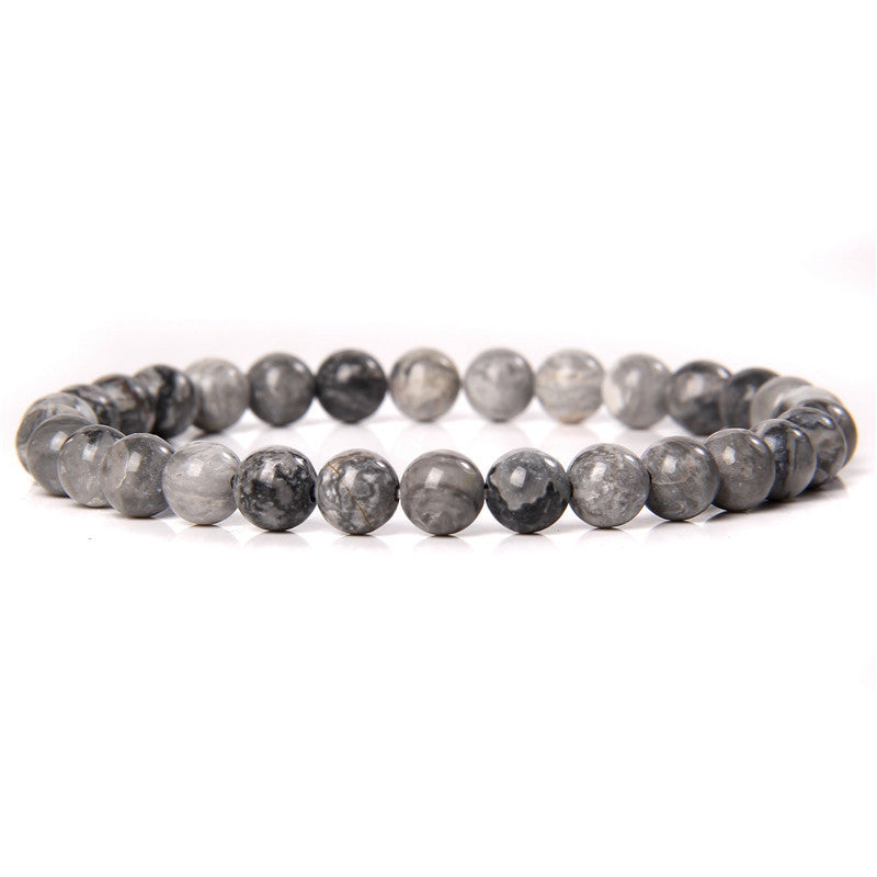 Elegant Casual Geometric Natural Agate Beaded Bracelet Unisex 6mm