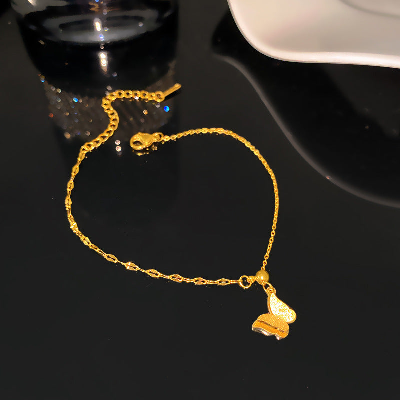 Minimalist Sweet Matte Plated Titanium Steel Butterfly Bracelet