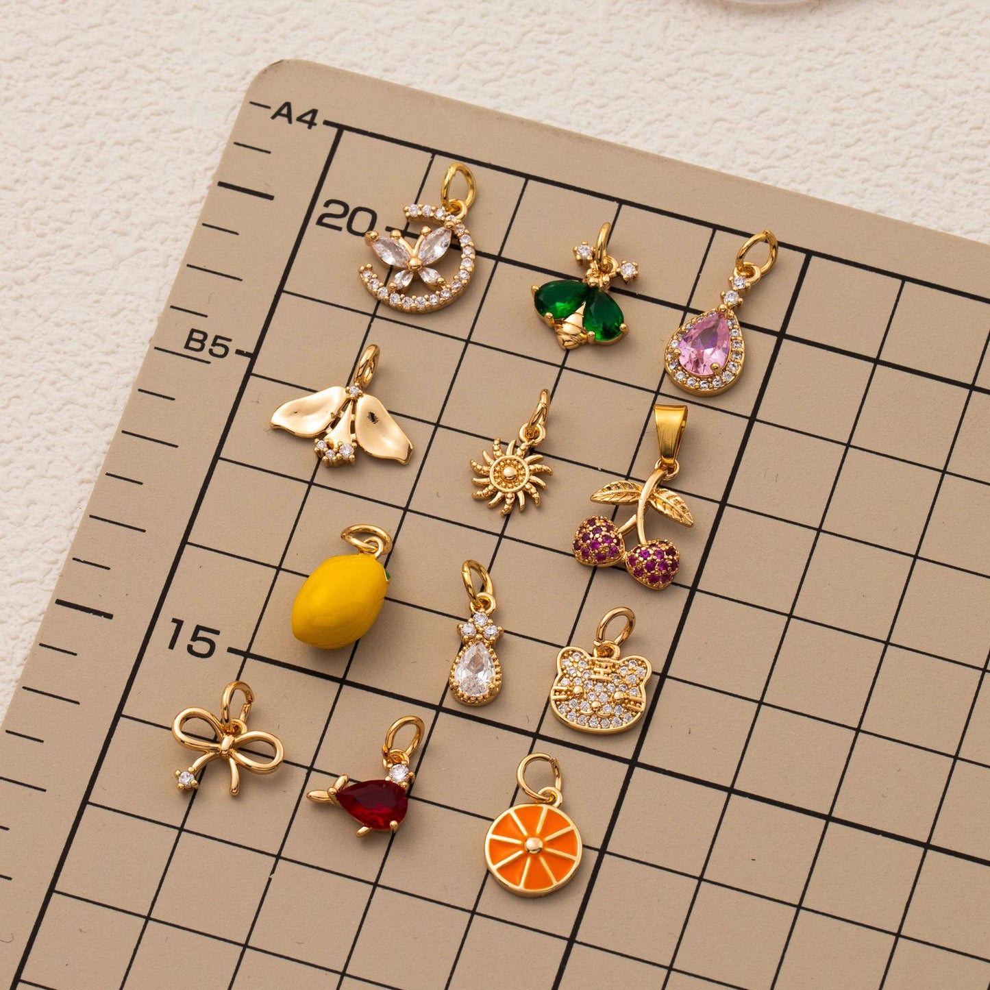Vintage 18K Gold Plated Brass Geometric Butterfly Pendant Stainless Steel Charm Bar Necklace