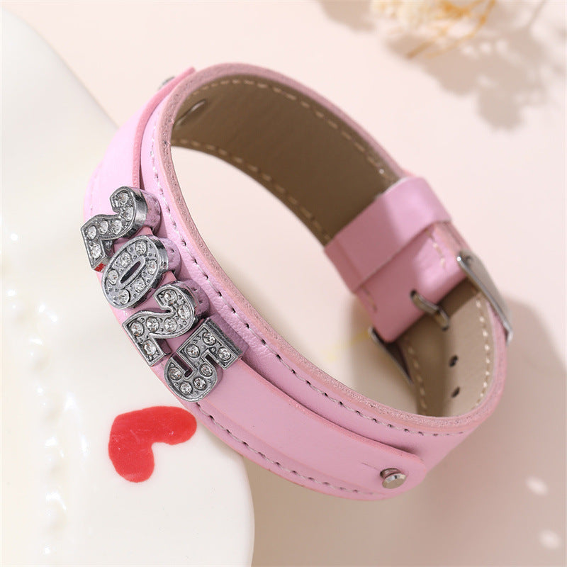 Princess Style Star-Shaped Resin Bracelet with Rhinestone Accents for Girls Aged 6 to 10 Years