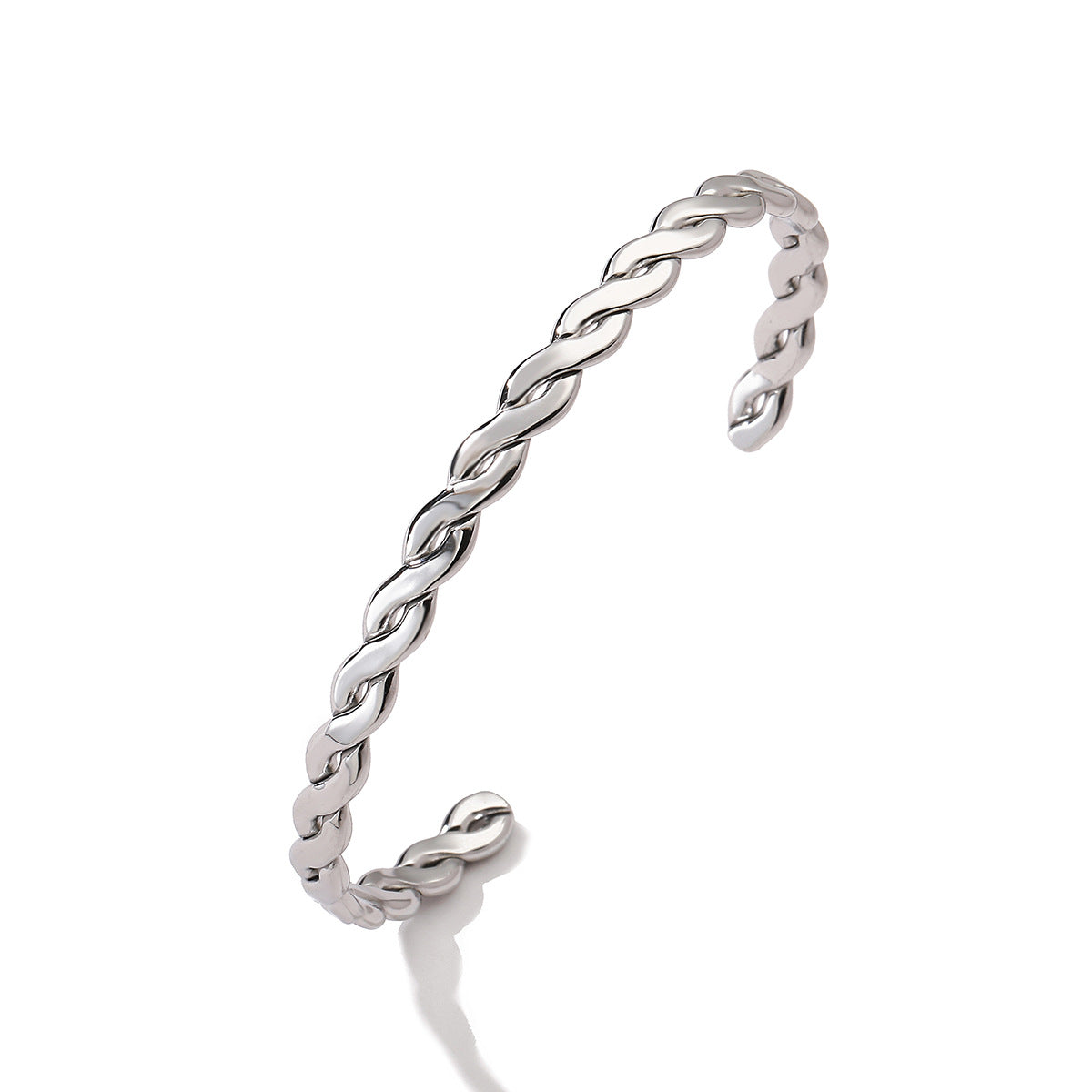 Minimalist C-Shaped Stainless Steel Bracelet with 18K Gold Plating for Women