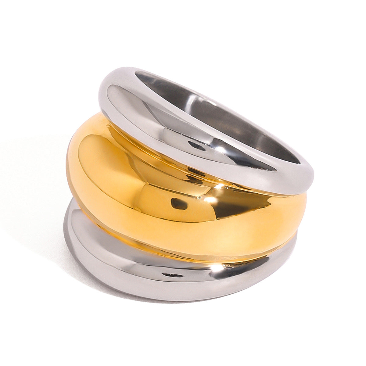 Minimalist Geometric Stainless Steel Plated Ring for Women