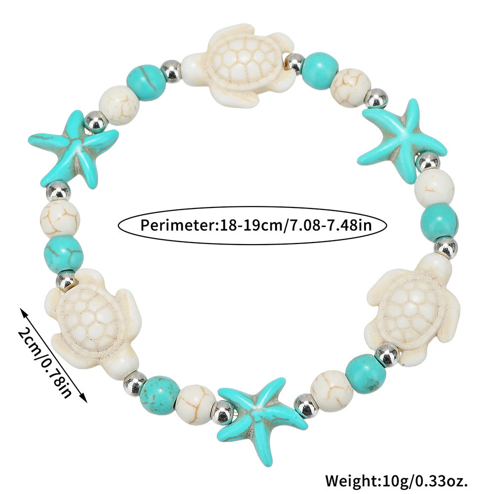 Bohemian Handmade Geometric Round Turquoise Bracelet