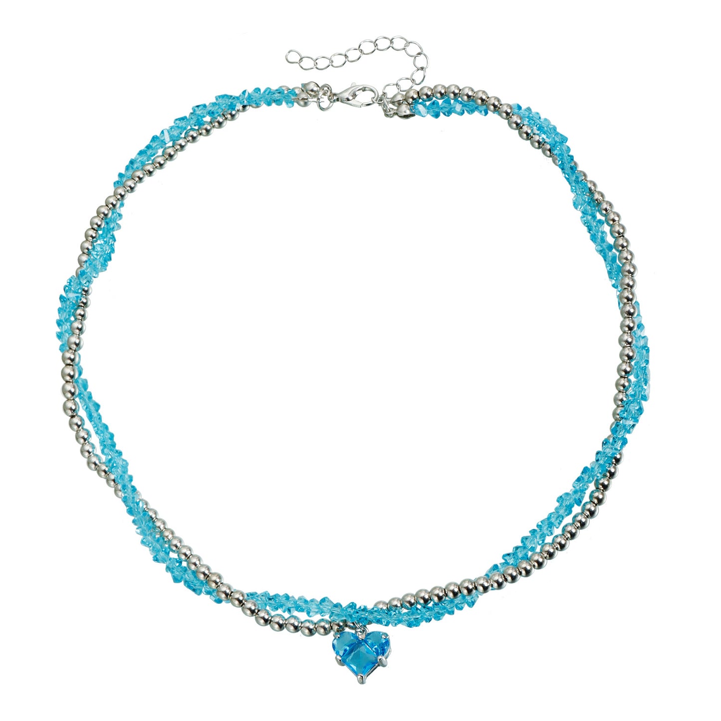 Elegant Geometric Heart Triangle Crystal Cubic Zirconia Alloy Necklace for Women