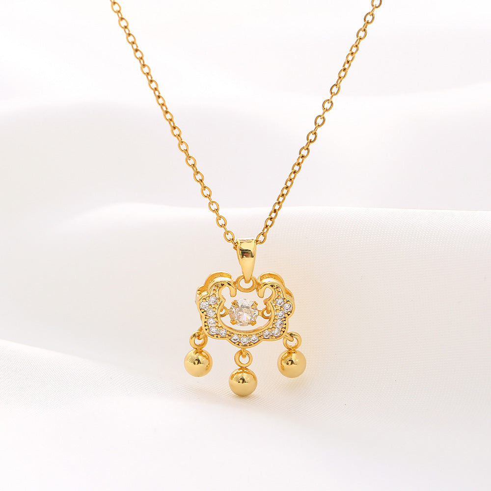 Collana con pendente floreale irregolare dal design originale in acciaio al titanio con finitura galvanica su catena a O, unisex
