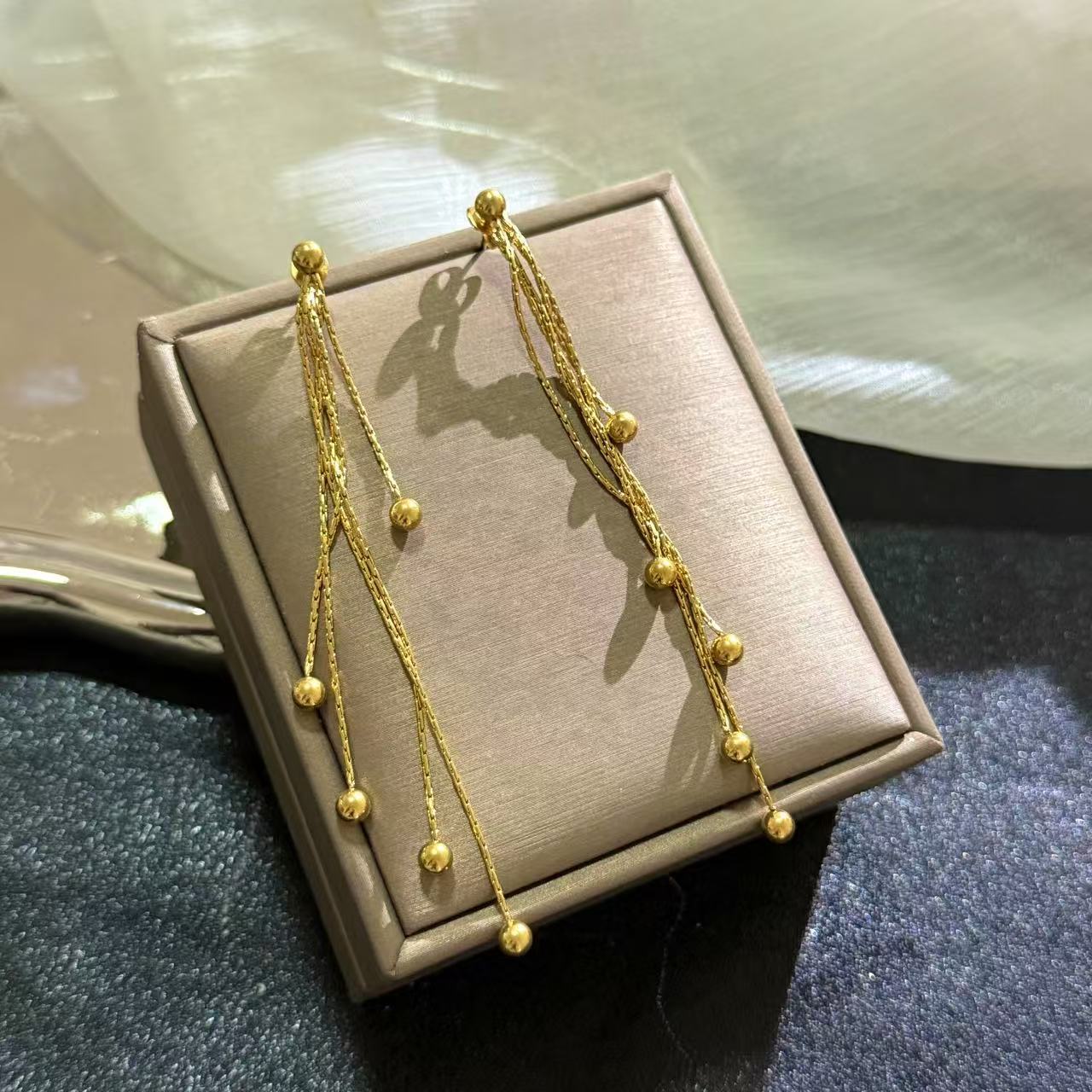 Elegant Stainless Steel Tassel Drop Earrings for Unisex