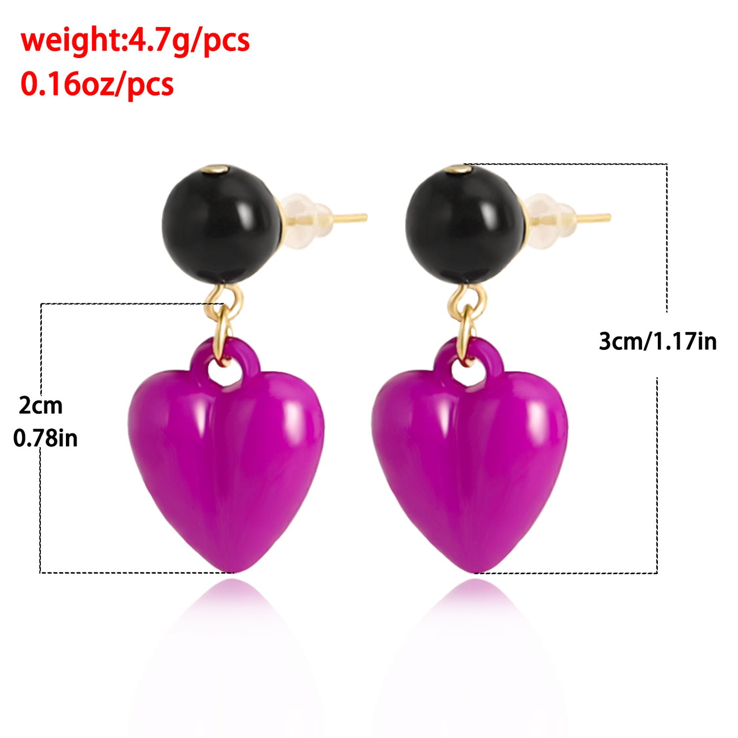 Minimalist Heart-Shaped Alloy Ear Studs with Iridescent Pearl Accents for Women