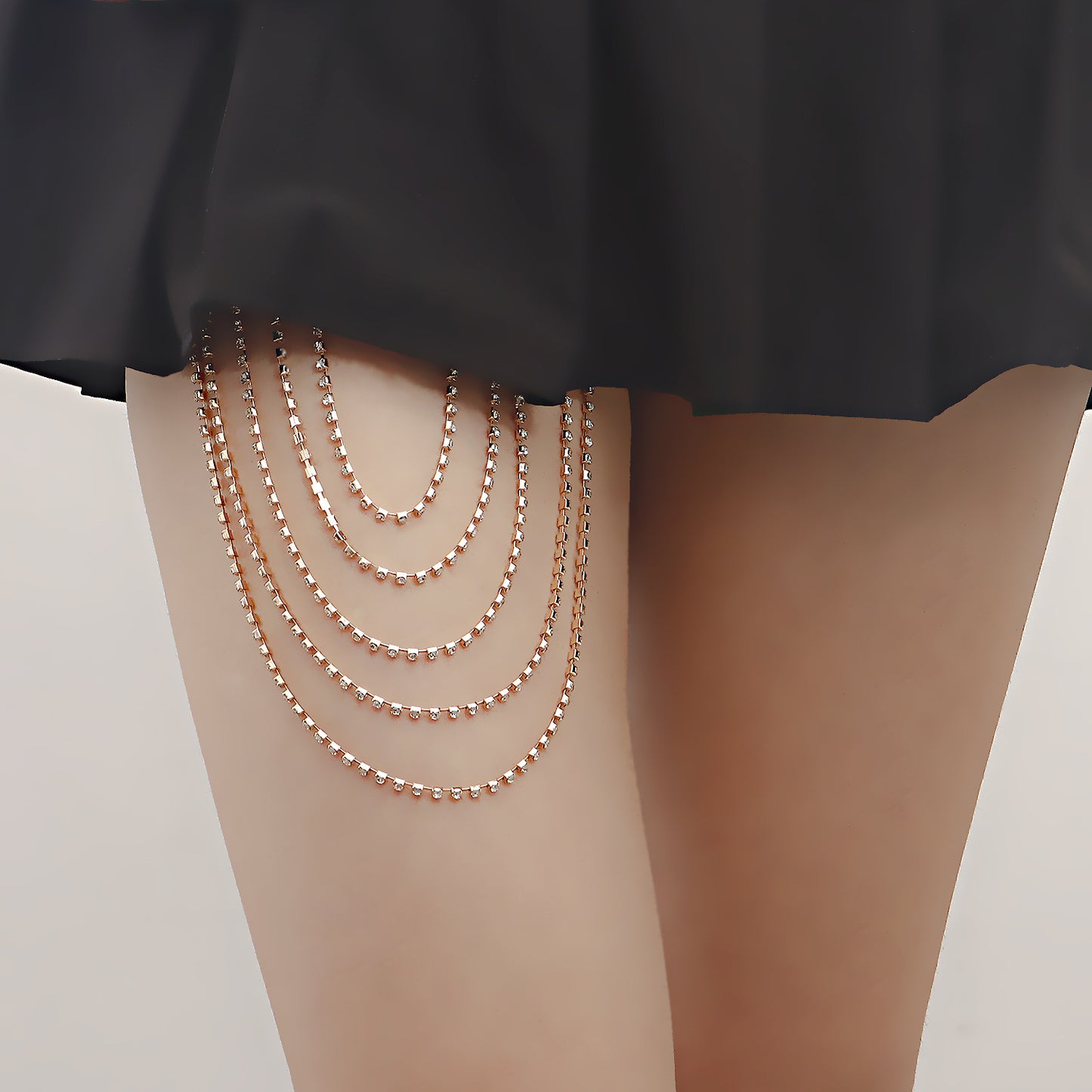 Minimalist Punk Multi-Layer Rhinestone Body Chain for Women